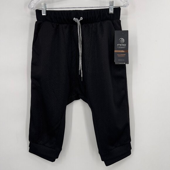 MPG Julianne Hough Extra Drop Crotch Cropped Jogger Pants Black Women's XS NWT - Picture 1 of 9